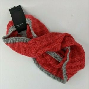 Free Press Womens One Size Chunky Knit Infinity Looped Scarf Pink Gray Nordstrom